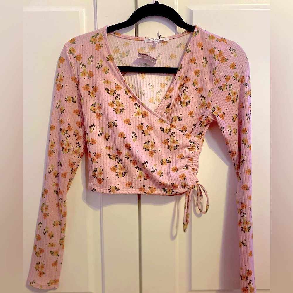 ANISTAR Pink Crossover Long-Sleeve Shirt
